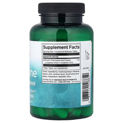 Swanson, L-Arginine, Sustained Release, 1,000 mg, 90 Tablets
