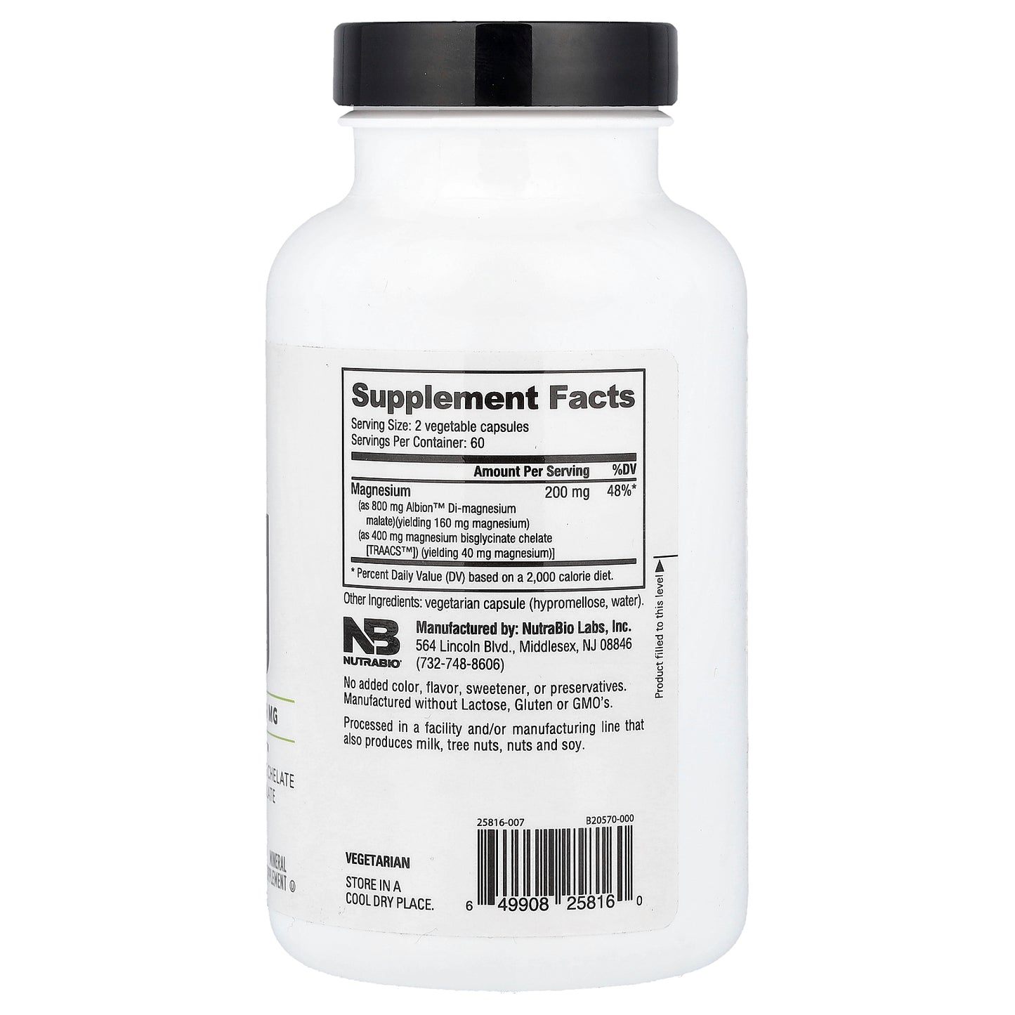 NutraBio, Mg Magnesium, 120 Capsules (100 mg per Capsule)