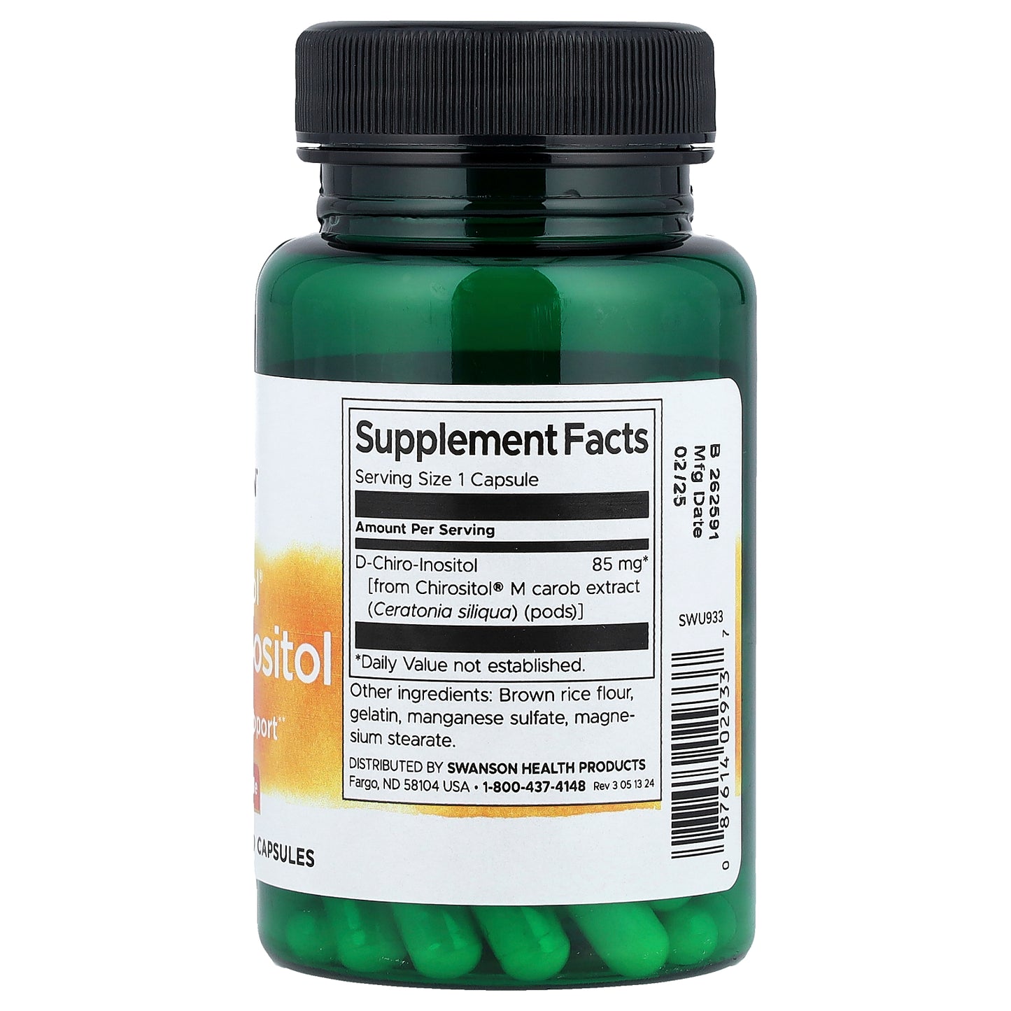 Swanson, Chirositol® D-Chiro-Inositol, 85 mg, 60 Capsules