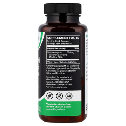 LifeSeasons, S. Boulardii Prodiotic, 60 Veg Capsules (250 mg per Capsule)