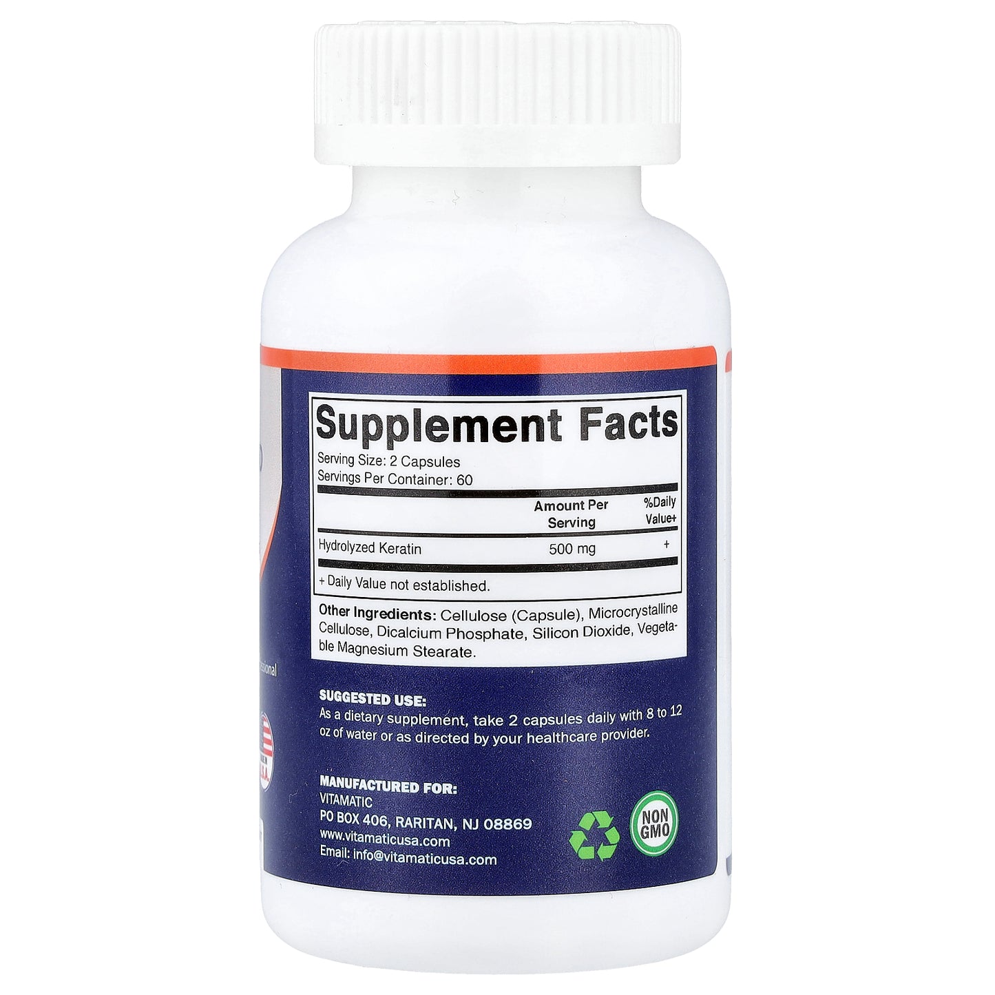 Vitamatic, Hydrolyzed Keratin, 120 Vegetable Capsules (250 mg per Capsule)