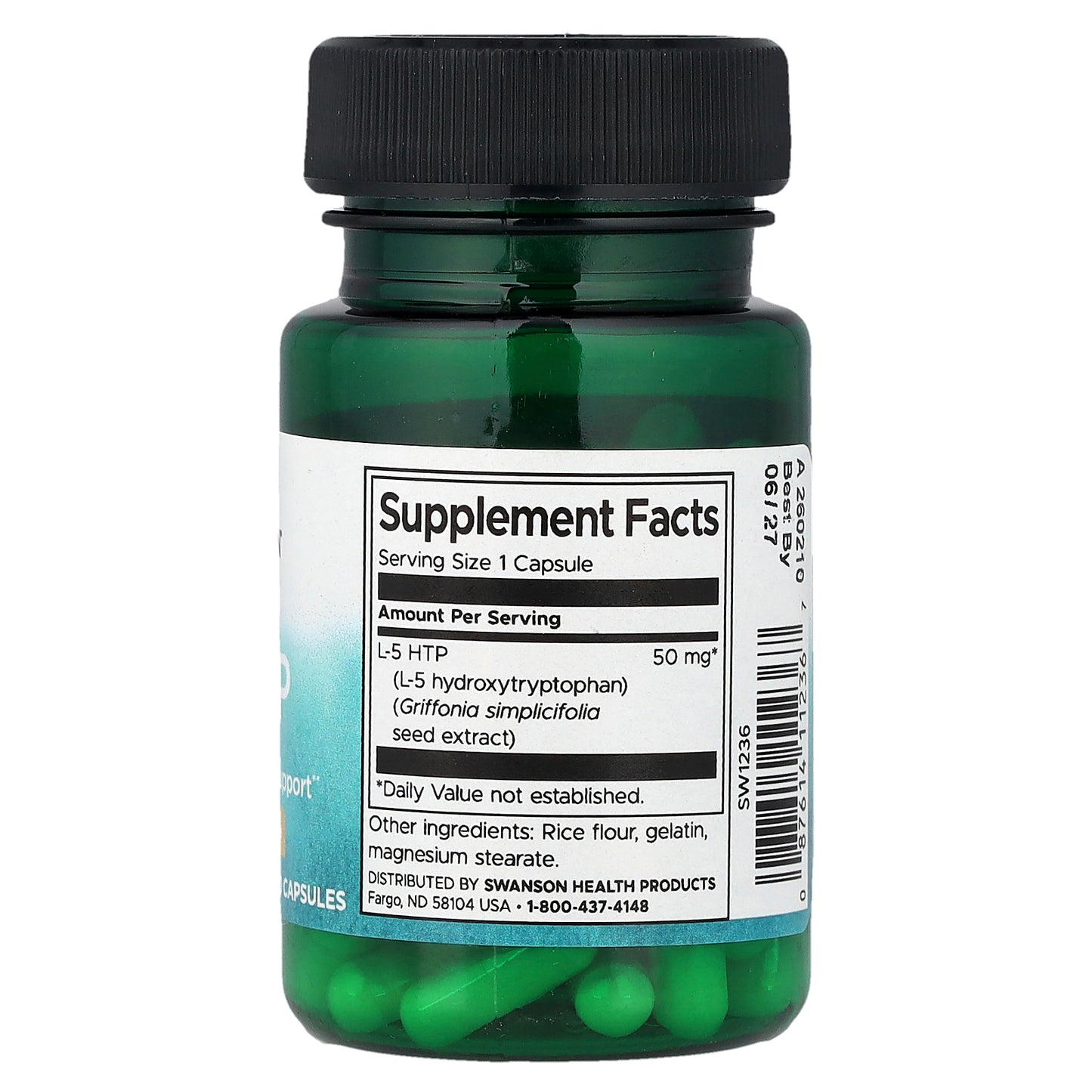 Swanson, 5-HTP, 50 mg, 60 Capsules