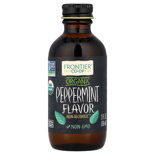 Frontier Co-op, Organic Peppermint Flavor, Non-Alcoholic, 2 fl oz (59 ml)
