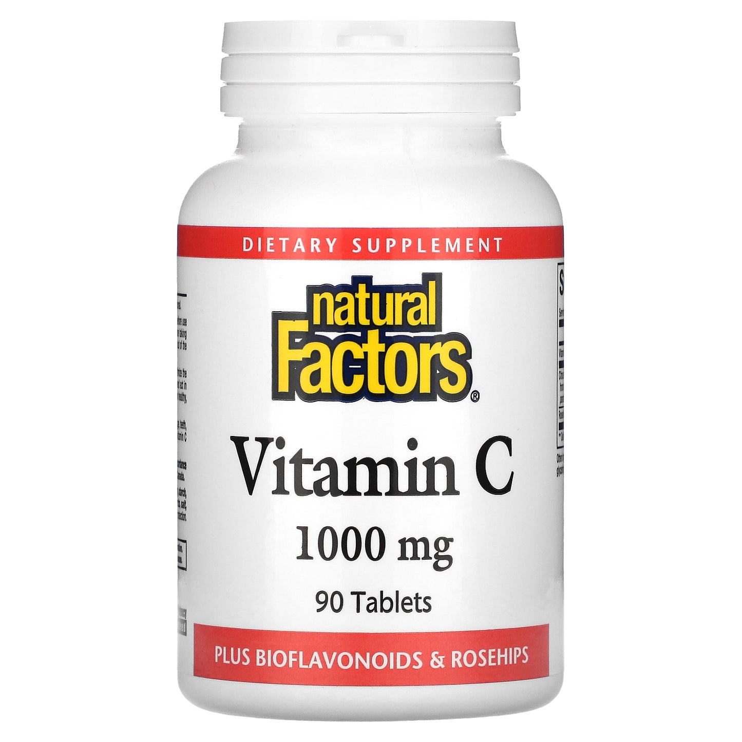 Natural Factors, Vitamin C, Plus Bioflavonoids & Rosehips, 1,000 mg, 90 Tablets