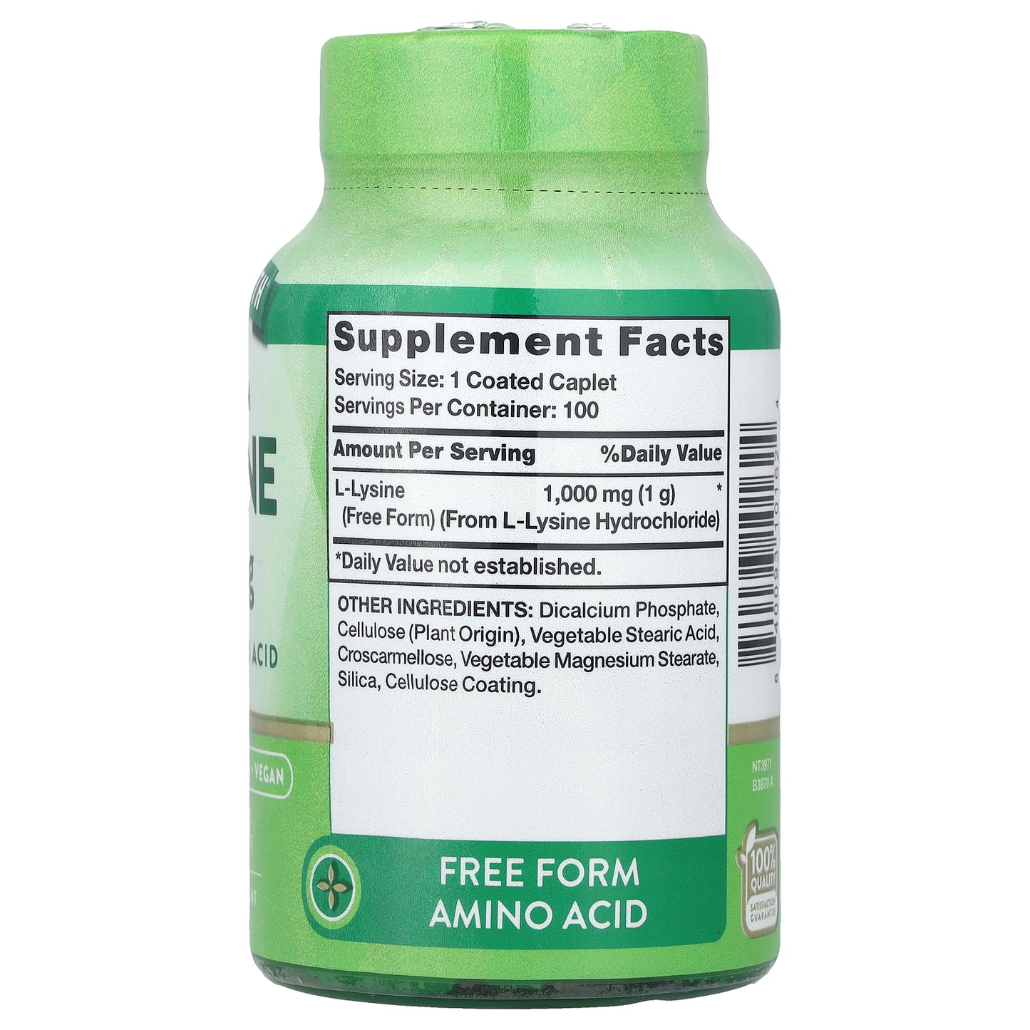 Nature's Truth, L-Lysine, 1,000 mg, 100 Coated Caplets