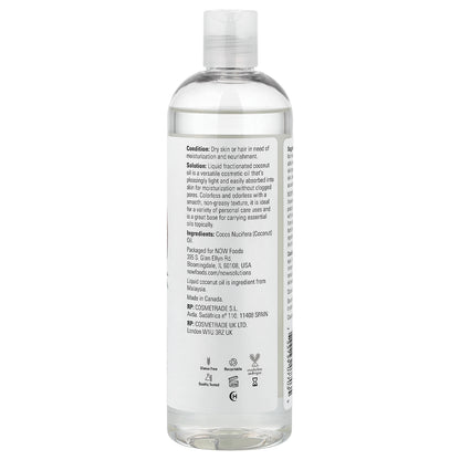 NOW Foods, Solutions, Liquid Coconut Oil, Pure Fractionated, 16 fl oz (473 ml)