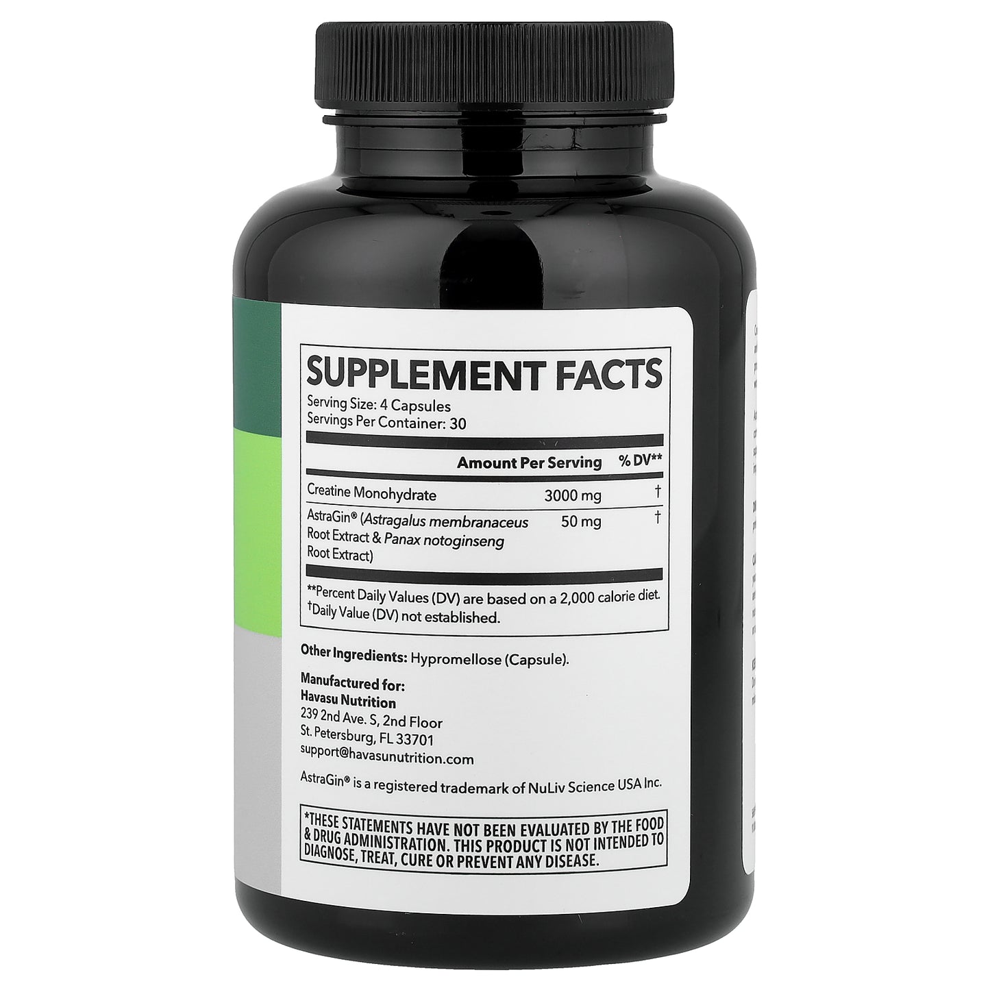 Havasu Nutrition, Creatine Monohydrate + Astragin®, 120 Capsules