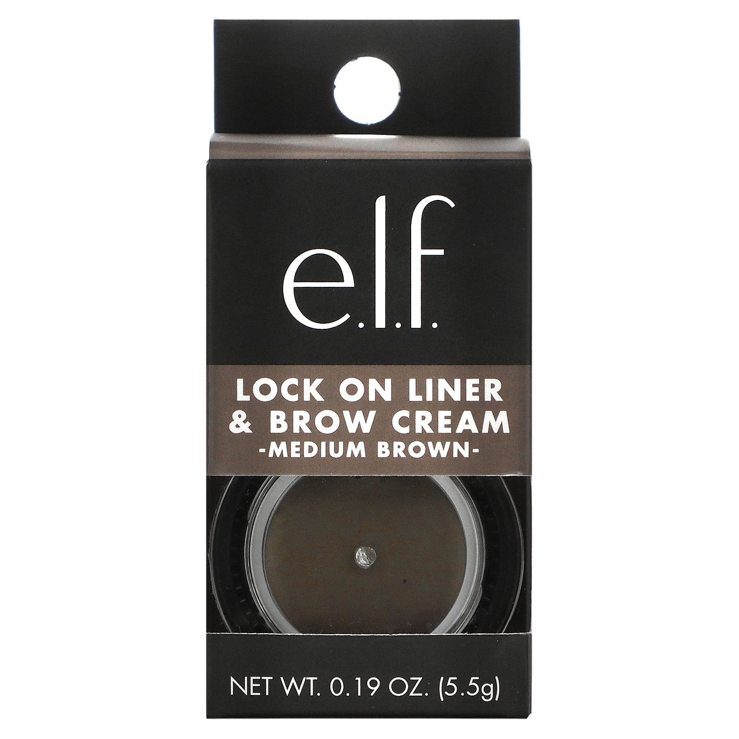 E.L.F., Lock On, Liner And Brow Cream, Medium Brown, 0.19 oz (5.5 g)