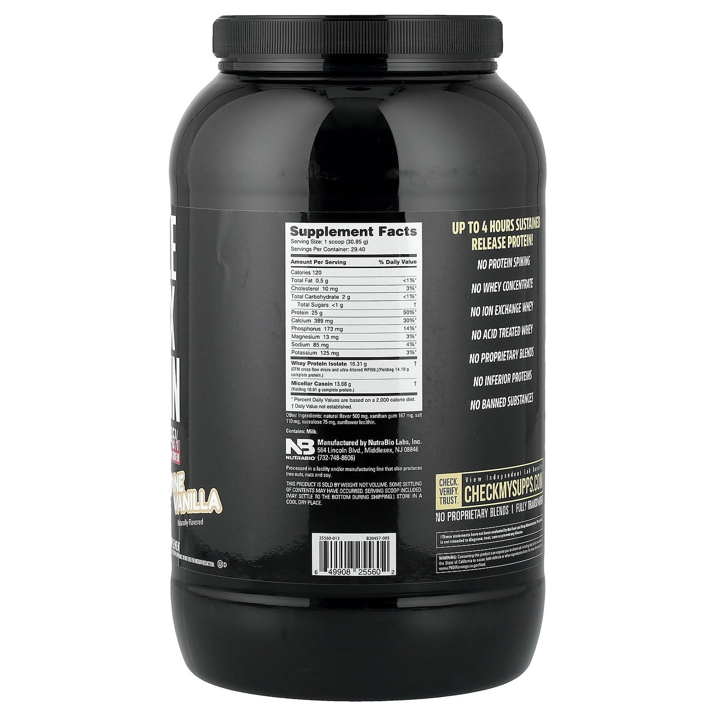 NutraBio, Muscle Matrix Protein, Alpine Vanilla, 2 lb (907 g)