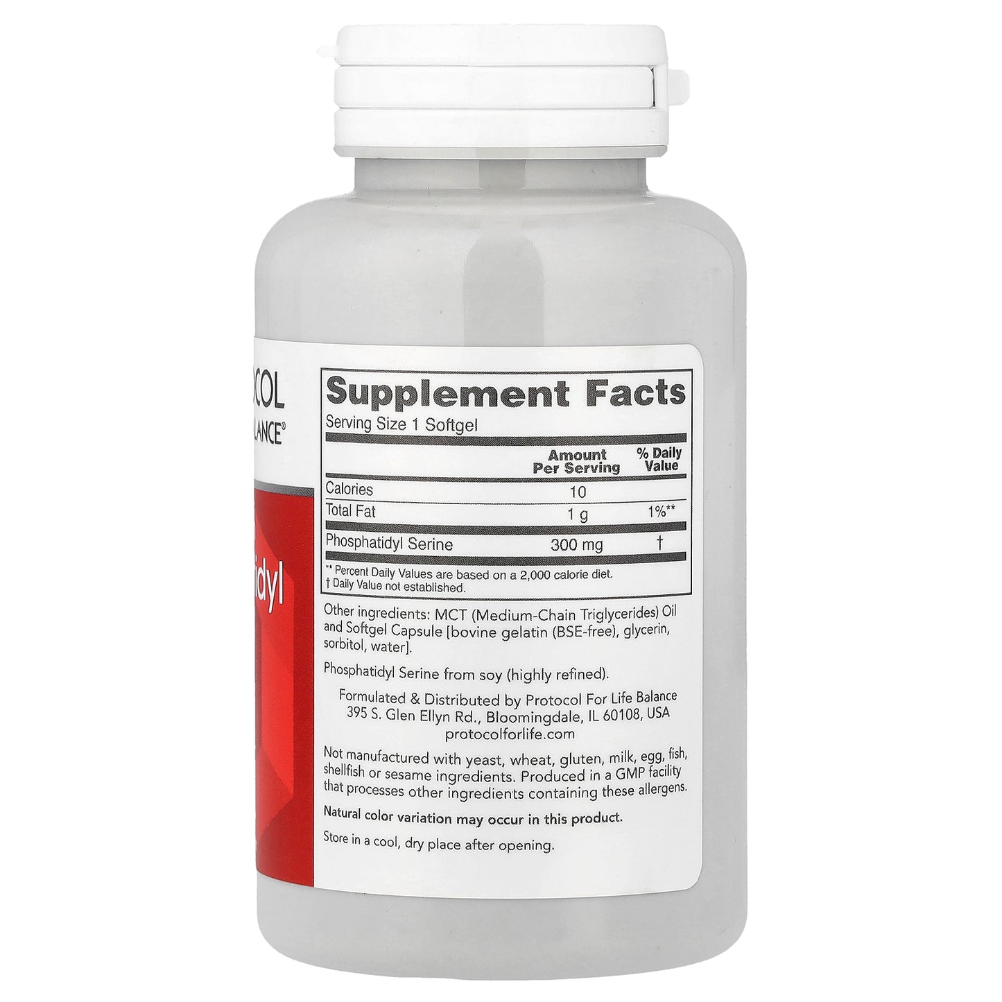 Protocol for Life Balance, Clinical Strength Phosphatidyl Serine, 300 mg, 50 Softgels