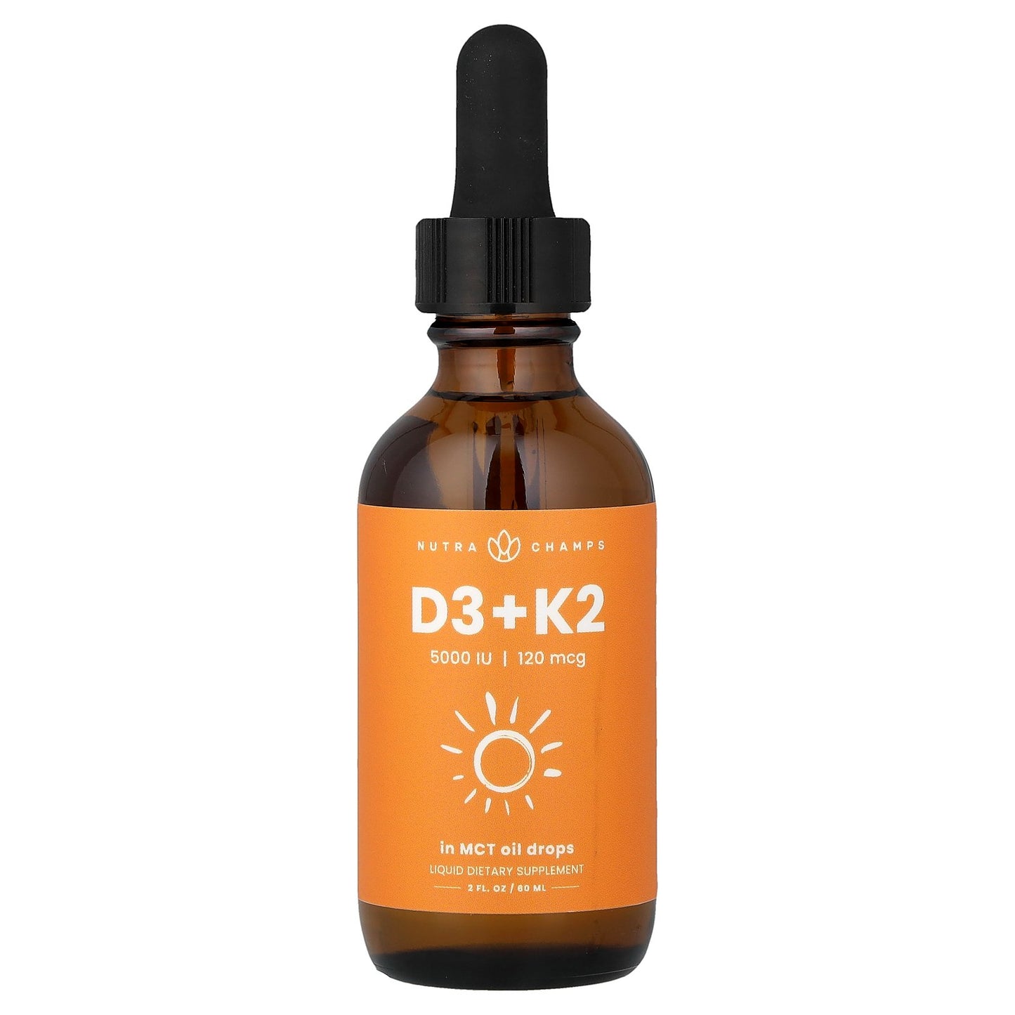 NutraChamps, D3 + K2 Liquid Drops, Unflavored, 2 fl oz (60 ml)