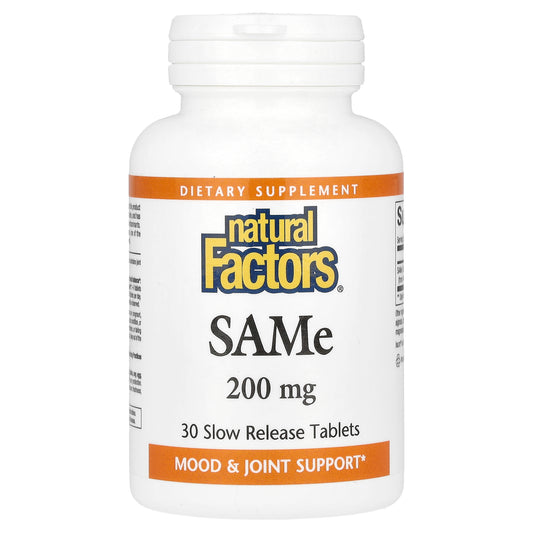 Natural Factors, SAMe , 200 mg, 30 Slow Release Tablets