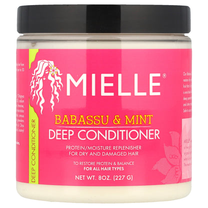 Mielle, Deep Conditioner, For All Hair Types, Babassu & Mint, 8 oz (227 g)