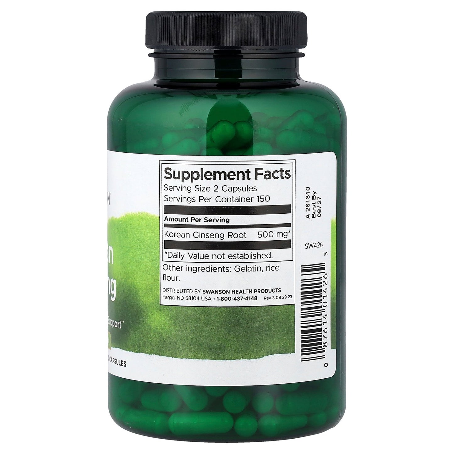 Swanson, Korean Ginseng, 300 Capsules (250 mg per Capsule)