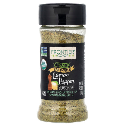 Frontier Co-op, Organic Lemon Pepper Seasoning, Salt-Free, 2.5 oz (70 g)