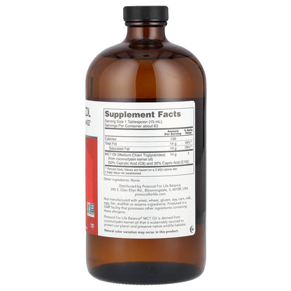 Protocol for Life Balance, Pure MCT Oil, 14 g, 32 fl oz (946 ml)