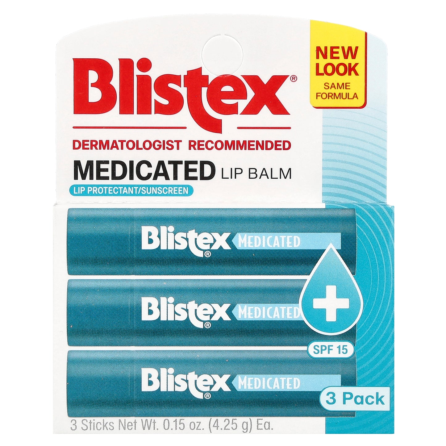 Blistex, Medicated Lip Balm, Protectant/Sunscreen, SPF 15, 3 Pack, 0.15 oz (4.25 g) Each