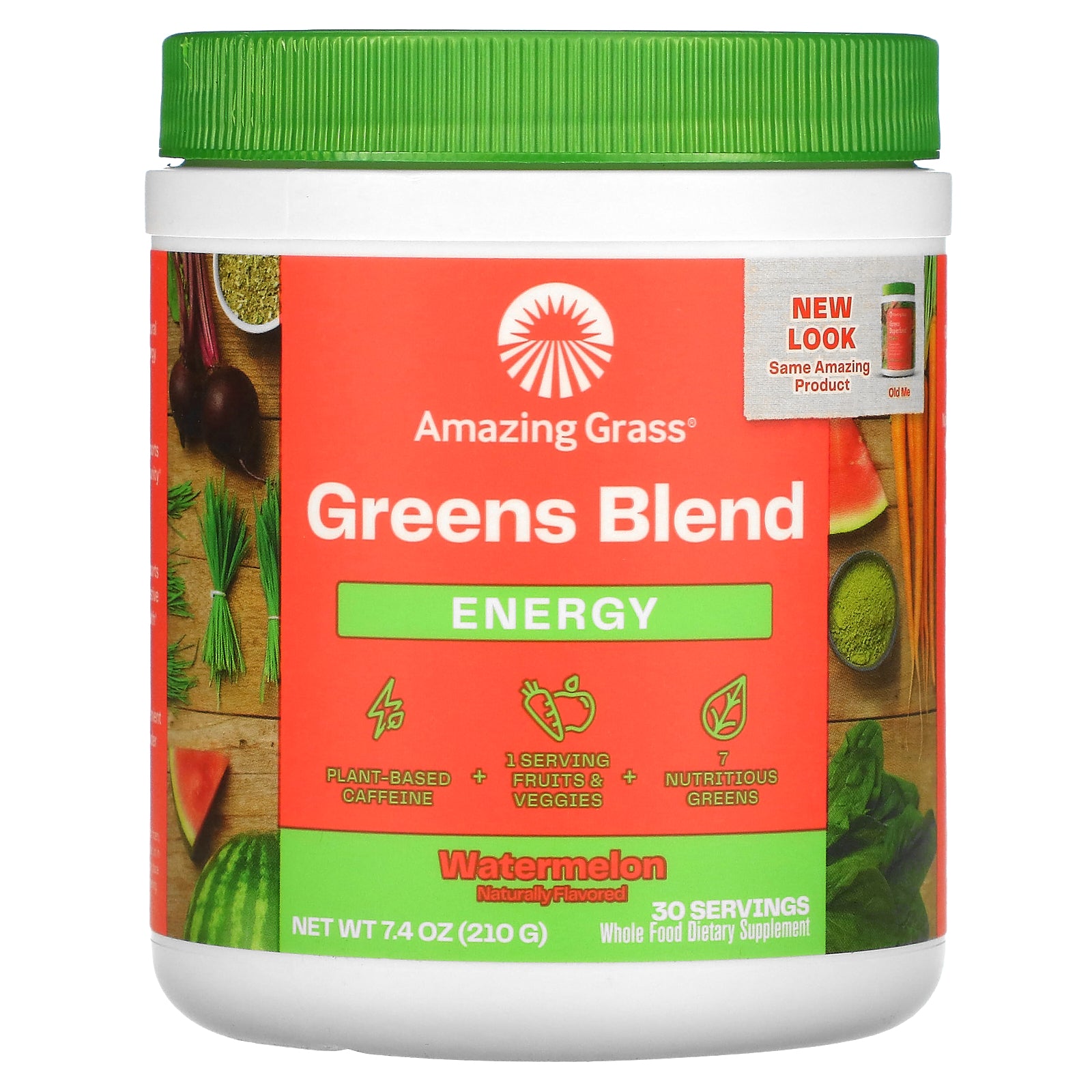 Amazing Grass, Green Blend, Energy, Watermelon, 7.4 oz (210 g)