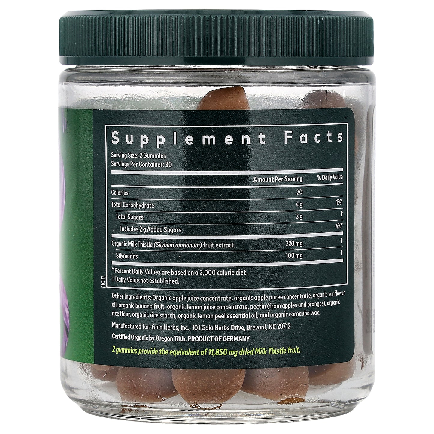 Gaia Herbs, Milk Thistle Gummies, Lemon, 60 Vegan Gummies