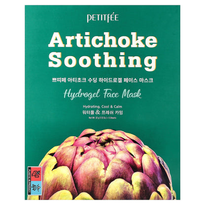 Petitfee, Artichoke Soothing, Hydrogel Beauty Face Mask, 5 Sheets, 1.12 oz (32 g) Each
