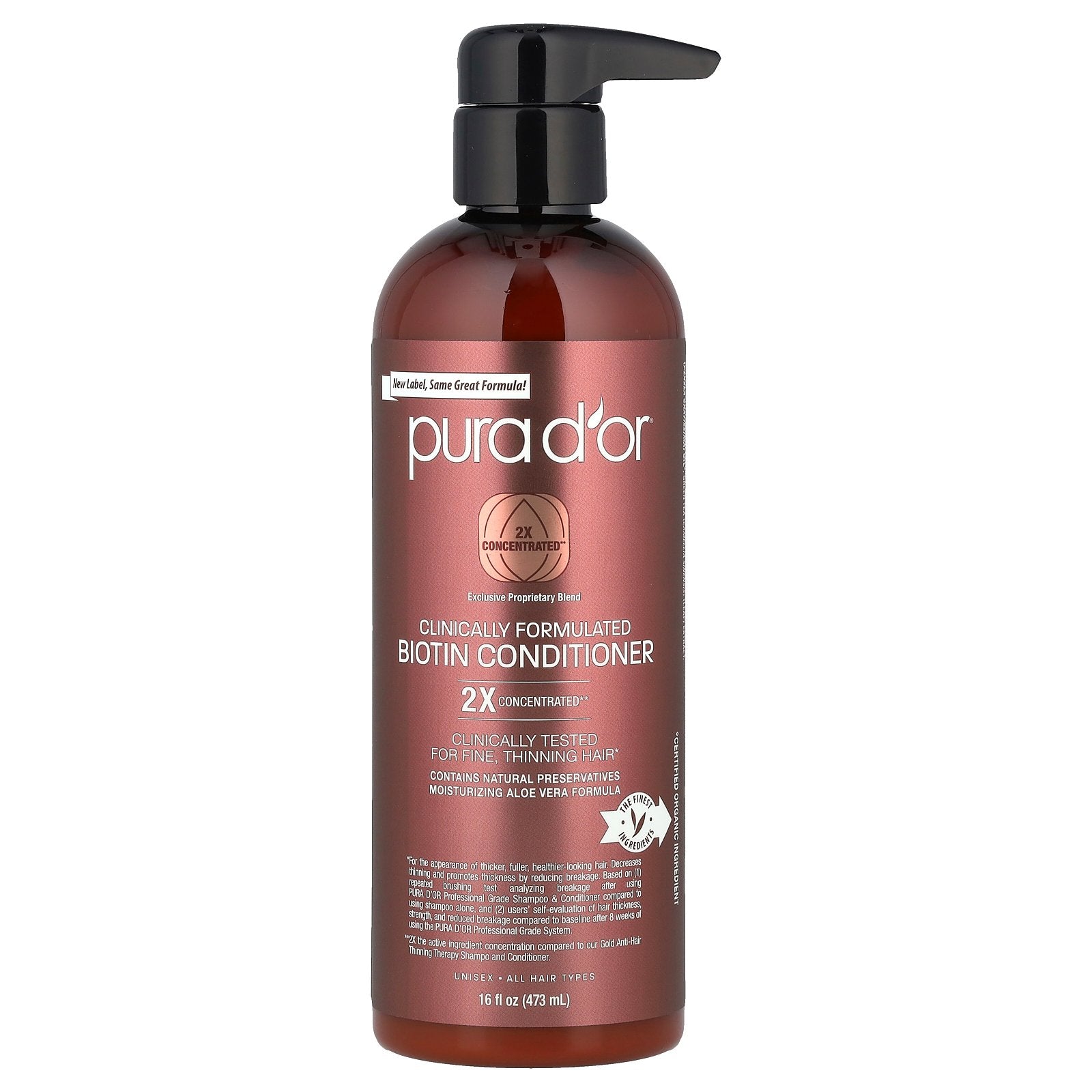 Pura D'or, Clinically Formulated Biotin Conditioner, All Hair Types, 16 fl oz (473 ml)