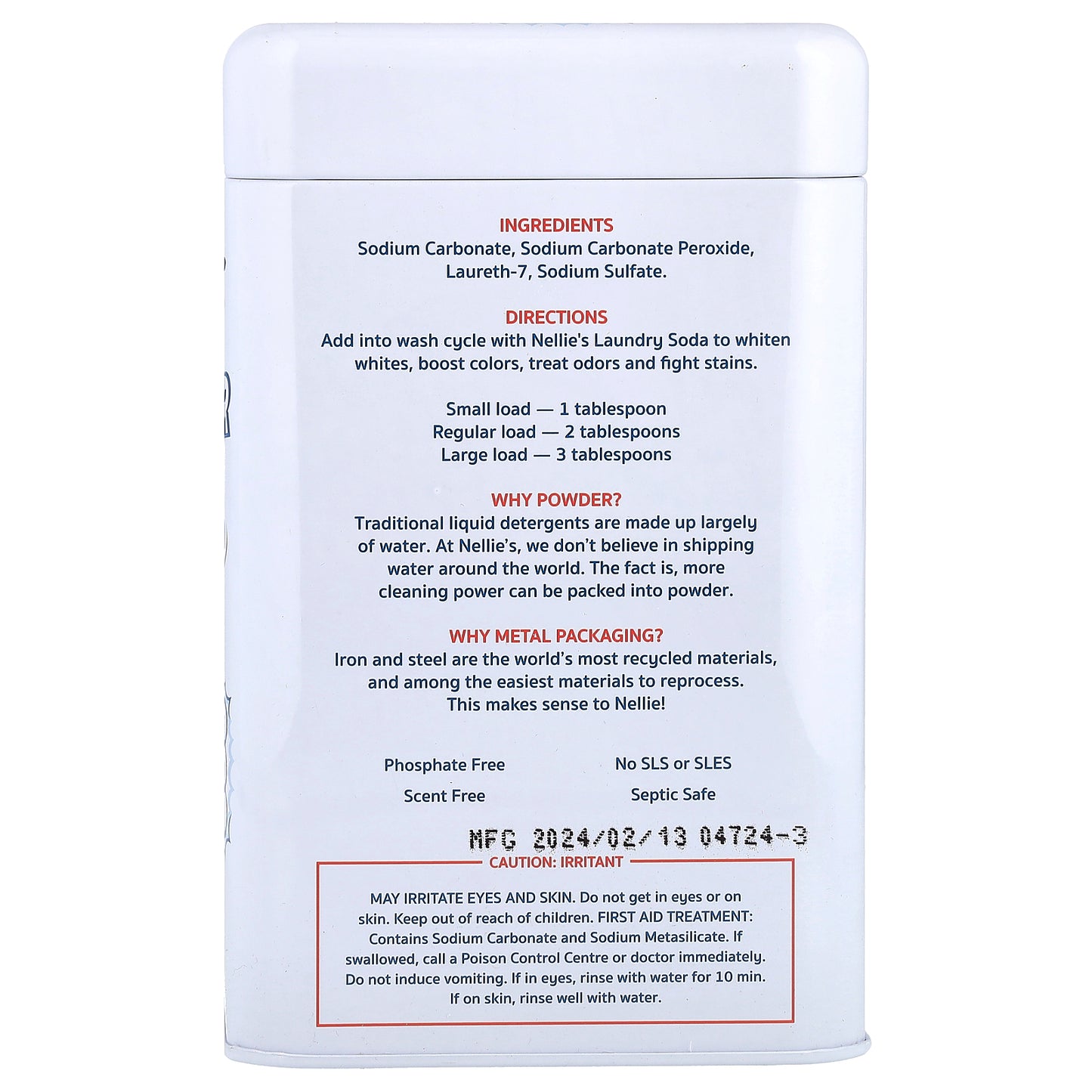 Nellie's, Oxygen Brightener, 3.75 lb (1.7 kg)