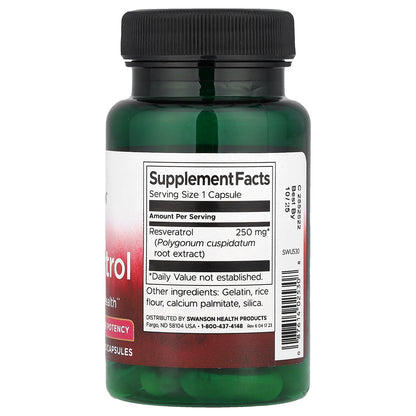 Swanson, Resveratrol, 250 mg, 30 Capsules