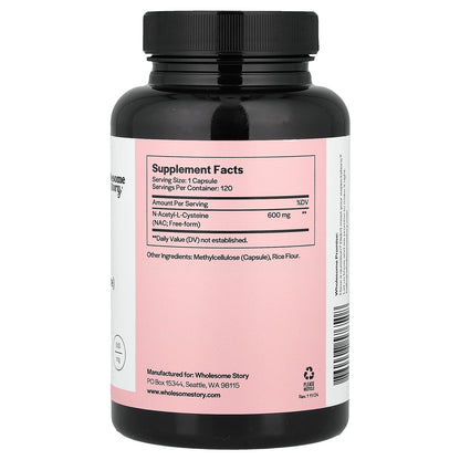 Wholesome Story, NAC, 120 Vegetarian Capsules (600 mg per Capsule)