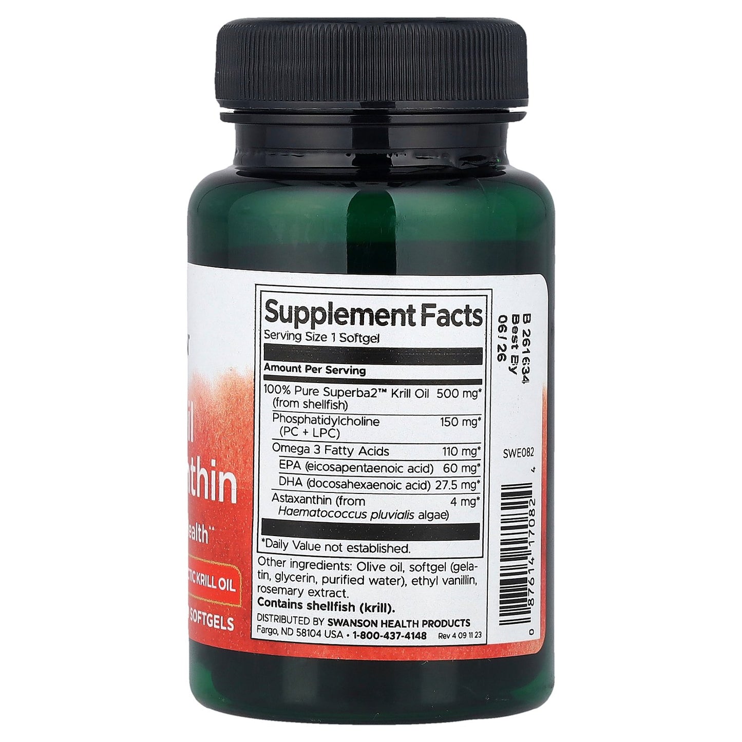 Swanson, Krill Oil & Astaxanthin, 30 Softgels