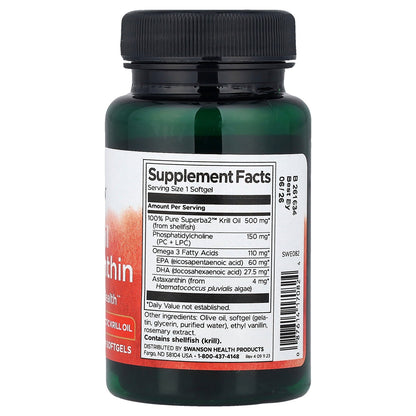 Swanson, Krill Oil & Astaxanthin, 30 Softgels