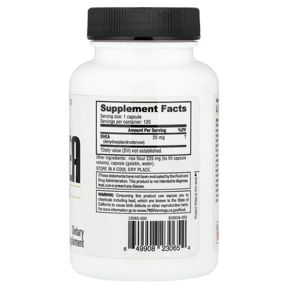 NutraBio, DHEA, 25 mg, 120 Capsules