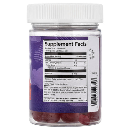 Swanson, Melatonin Gummies, Strawberry, 60 Gummies