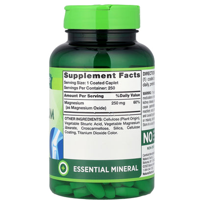 Nature's Truth, Magnesium, 250 mg, 250 Coated Caplets