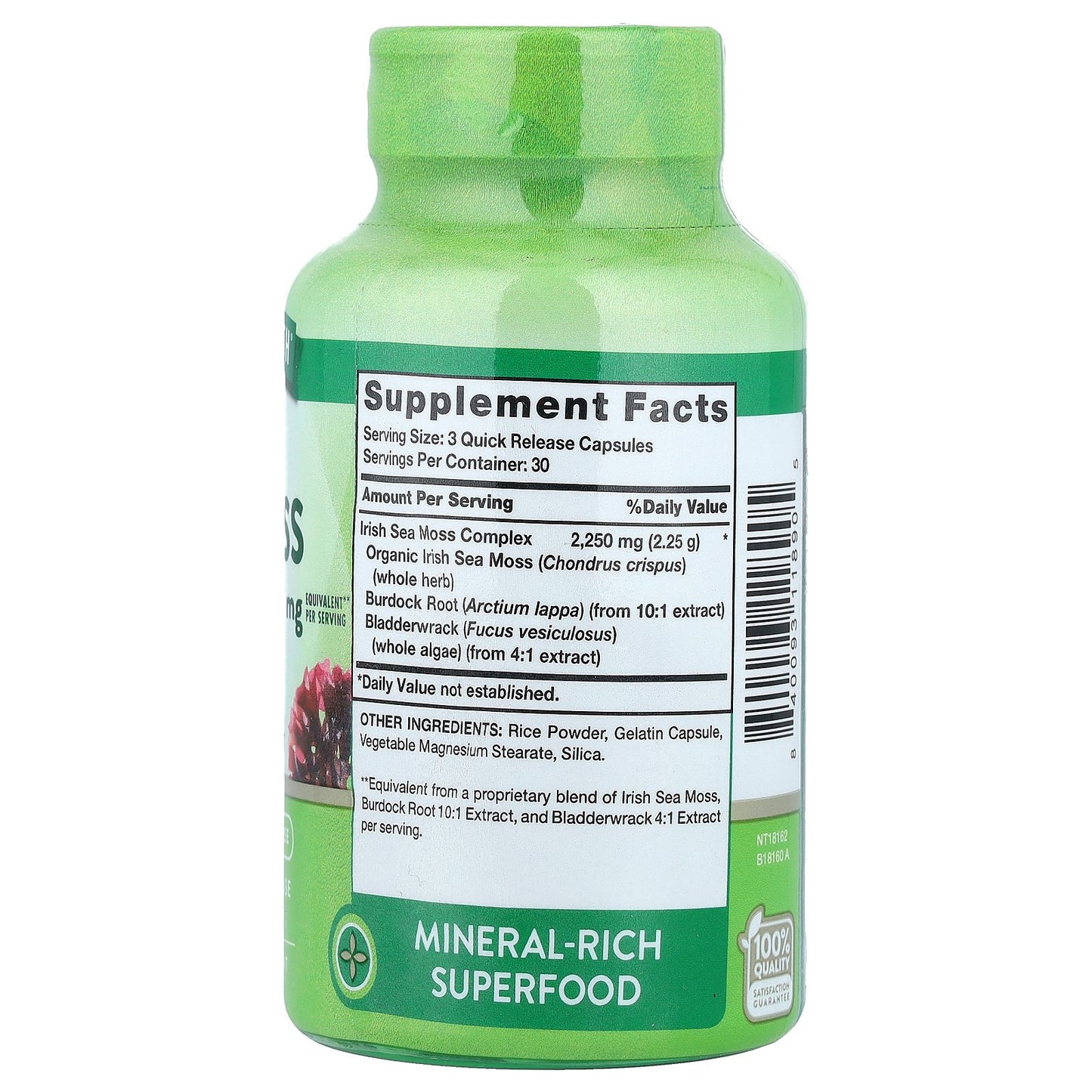 Nature's Truth, Irish Sea Moss Complex Plus Bladderwrack & Burdock Root, 90 Quick Release Capsules