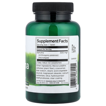 Swanson, Spirulina, 500 mg, 180 Tablets