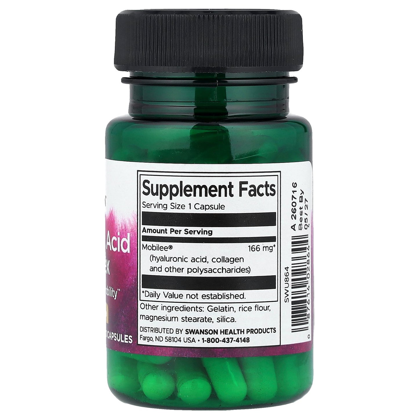 Swanson, Hyaluronic Acid Complex, 166 mg, 60 Capsules