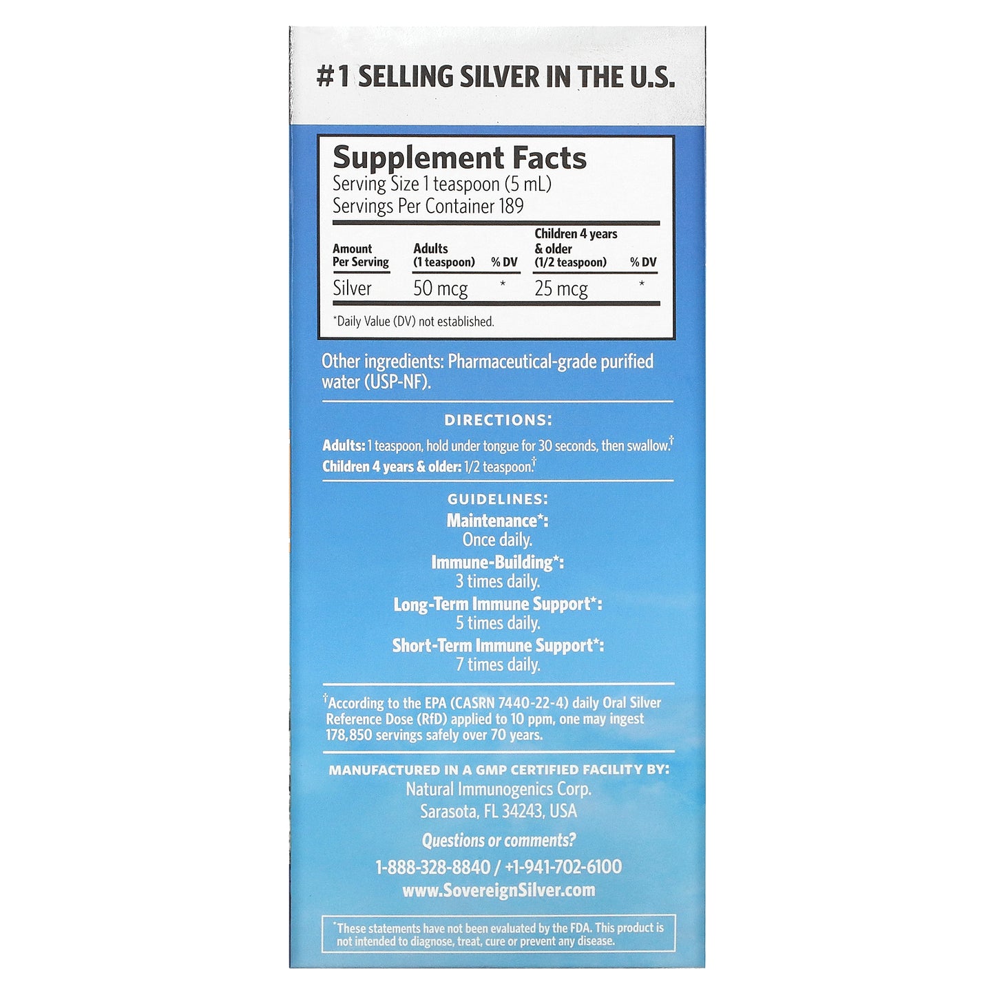 Sovereign Silver, Bio-Active Silver Hydrosol, 10 ppm, 32 fl oz (946 ml)