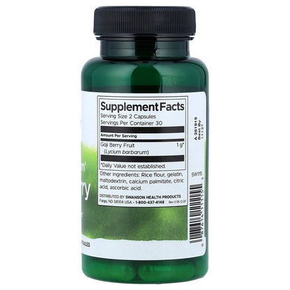 Swanson, Full Spectrum®, Goji Berry, 500 mg, 60 Capsules