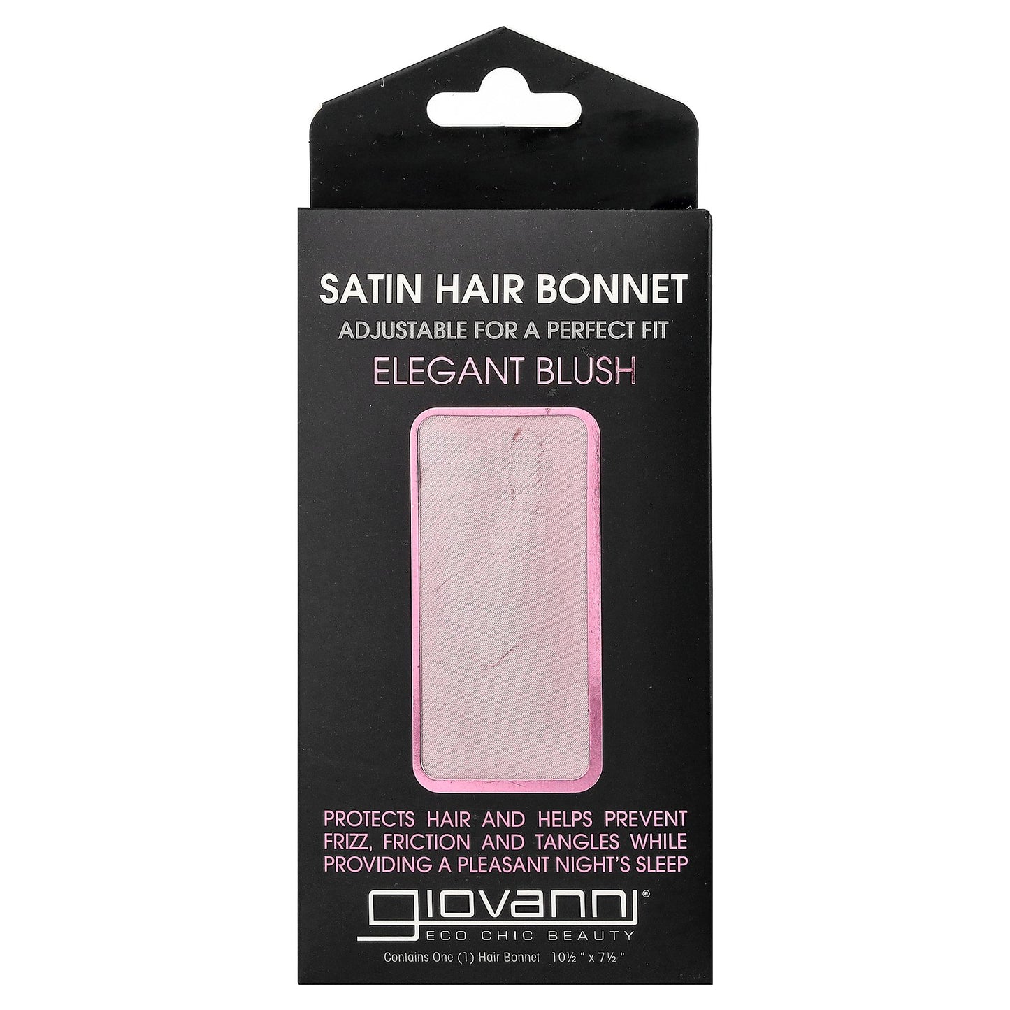 Giovanni, Satin Hair Bonnet, Elegant Blush, 1 Hair Bonnet