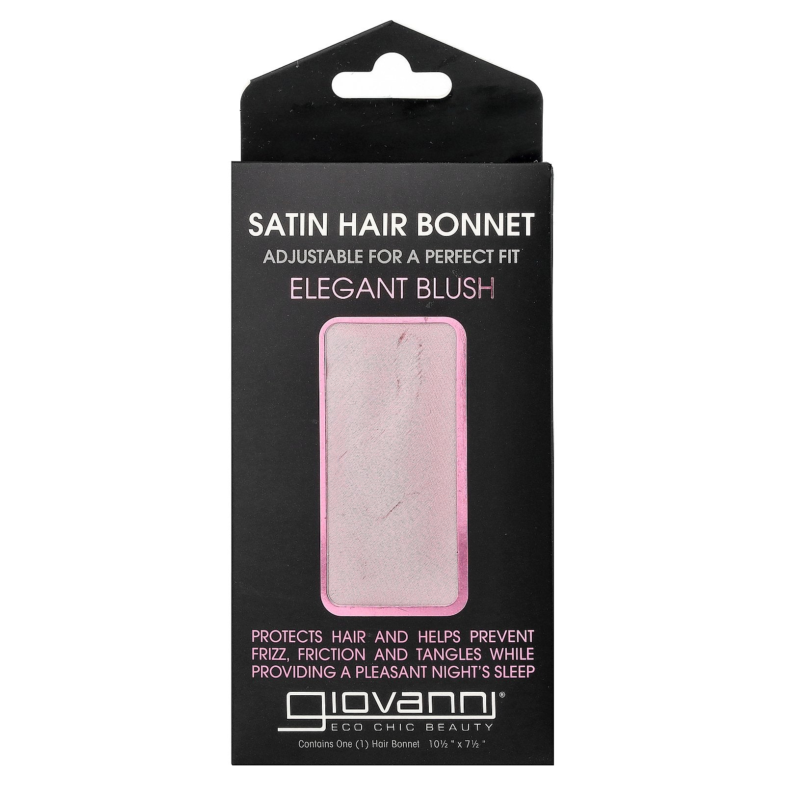 Giovanni, Satin Hair Bonnet, Elegant Blush, 1 Hair Bonnet