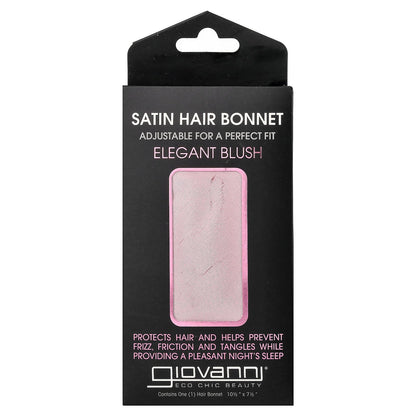 Giovanni, Satin Hair Bonnet, Elegant Blush, 1 Hair Bonnet