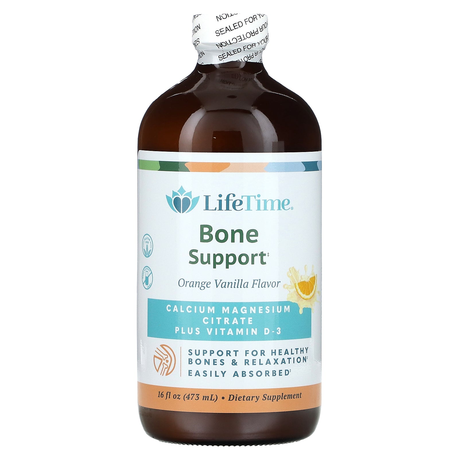 LifeTime Vitamins, Bone Support, Orange Vanilla, 16 fl oz (473 ml)