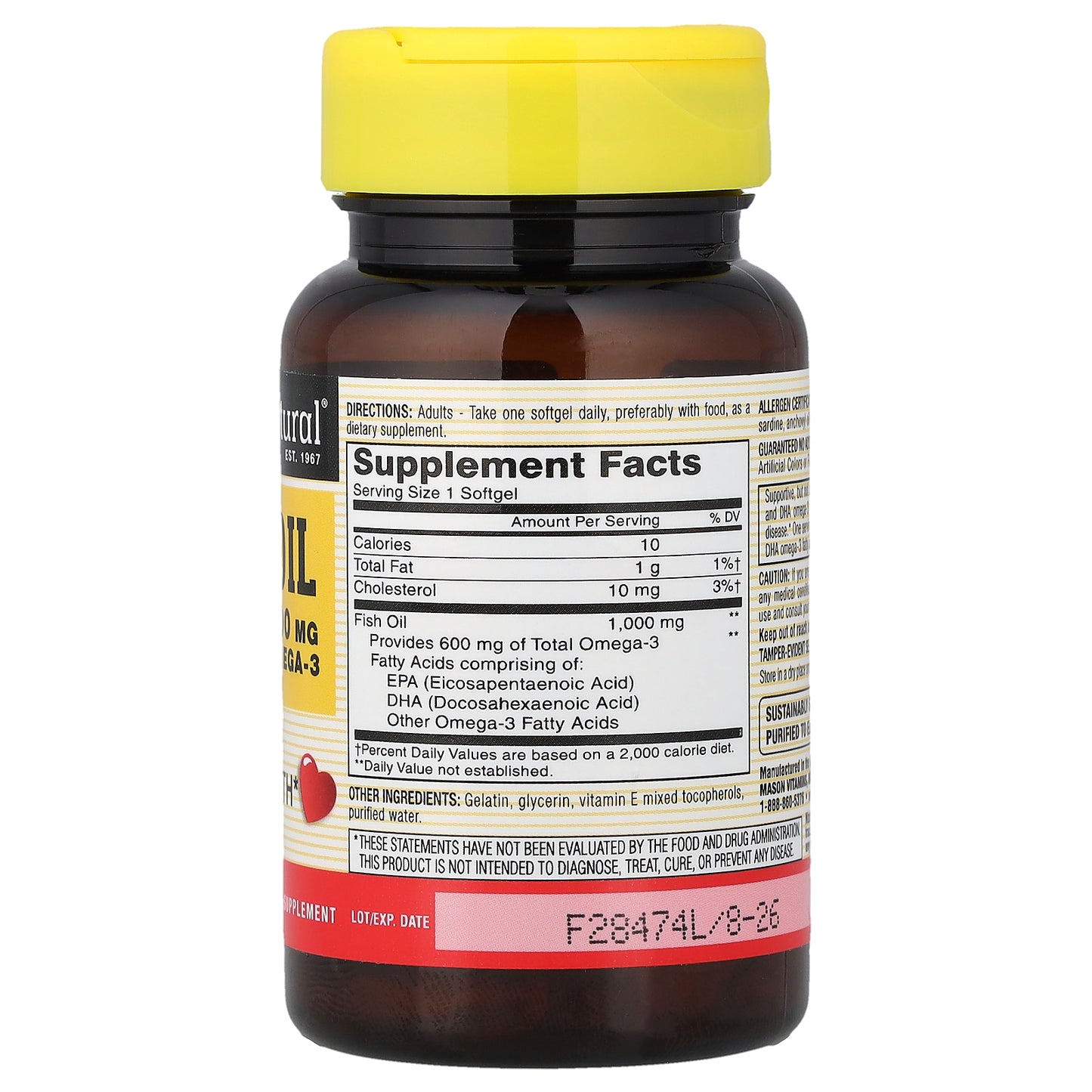 Mason Natural, Fish Oil, 1,000 mg, 30 Softgels