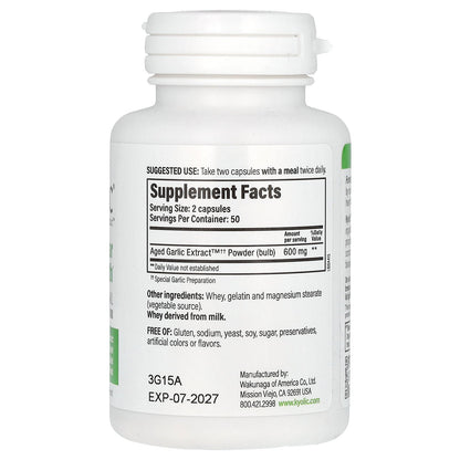 Kyolic, Aged Garlic Extract, Cardiovascular, Original Formula 100, 100 Capsules (300 mg per Capsule)