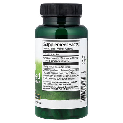 Swanson, Sprouted Broccoli Seed, 400 mg, 60 Veggie Capsules