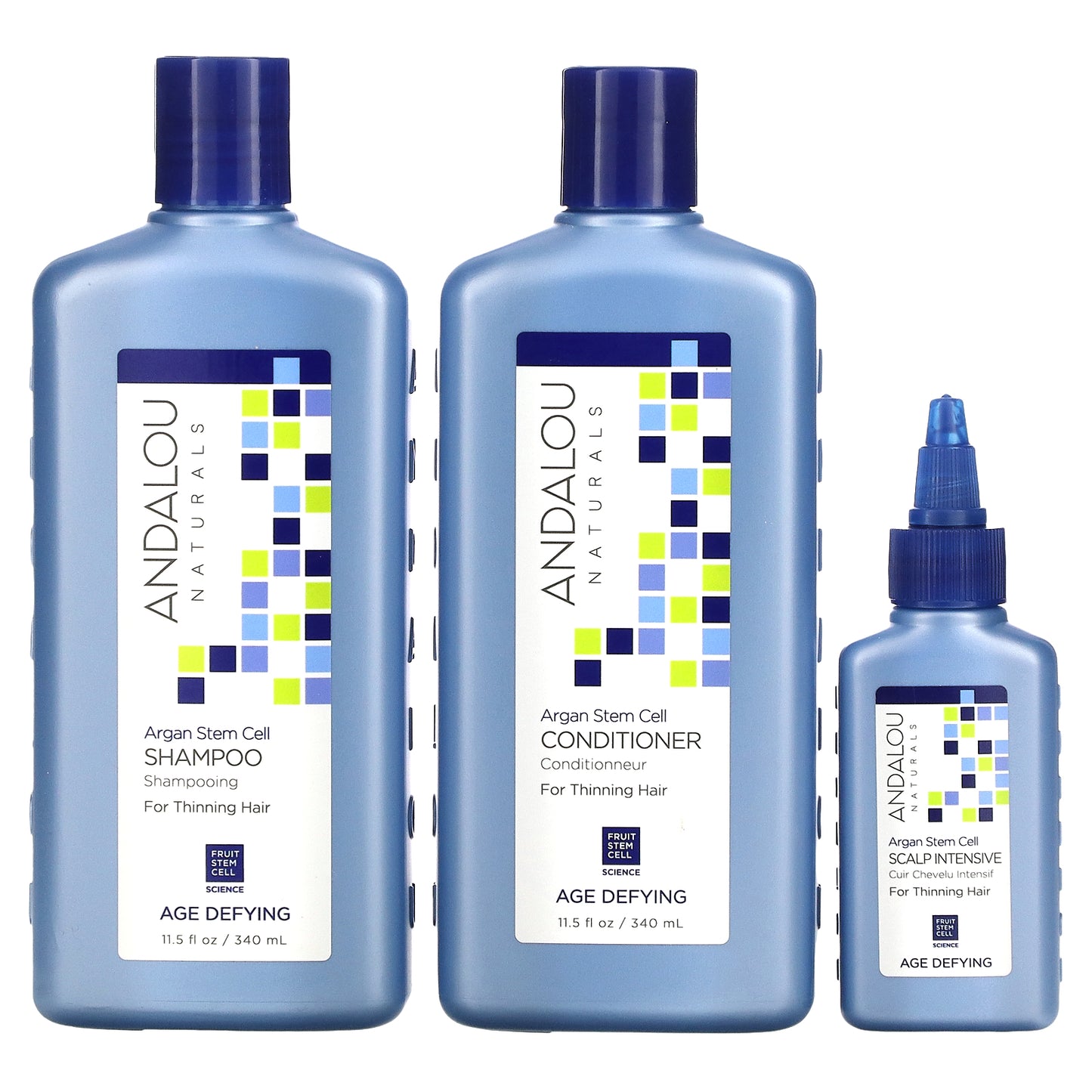 Andalou Naturals, Argan Stem Cell, Thinning Hair System, Age Defying, 3 Piece Kit