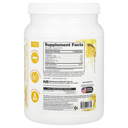 NutraBio, Performance, Clear Protein, Pineapple Splash, 1.1 lb (499 g)