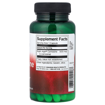 Swanson, L-Carnosine , 500 mg, 60 Capsules
