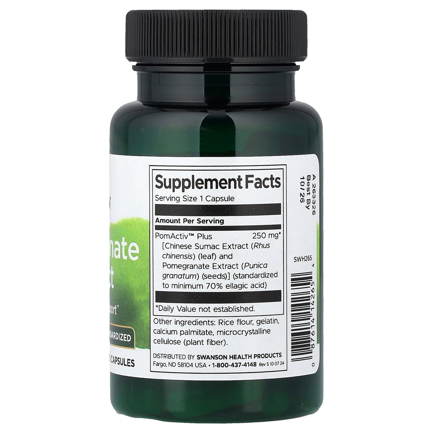 Swanson, Pomegranate Extract, Standardized, 250 mg, 60 Capsules