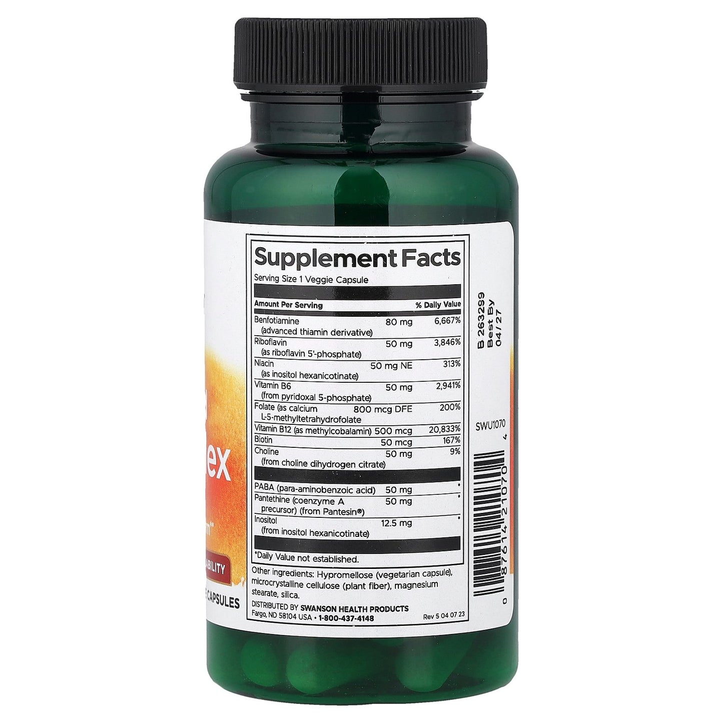 Swanson, Activated B-Complex, 60 Veggie Capsules